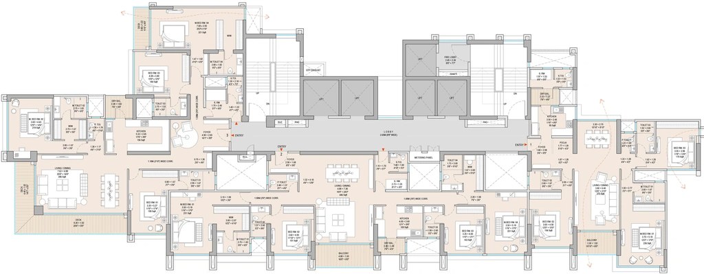 Godrej Skyshore — 3 BHK floor plan, 1500 carpet area