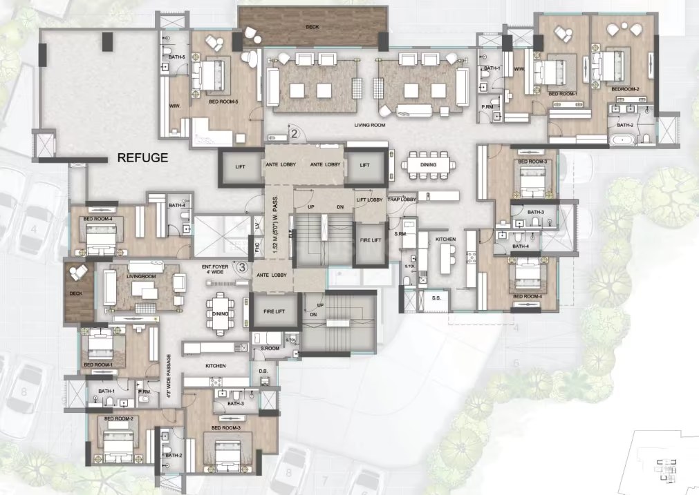 Rustomjee Parishram — Penthouse floor plan, 5187 carpet area