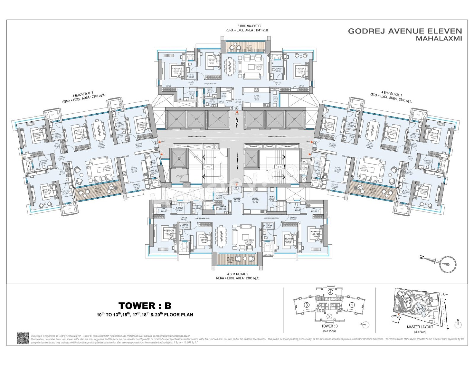 Godrej Avenue Eleven — 4 BHK floor plan, 2200 carpet area