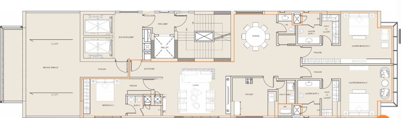 Omnia Residences — 3 BHK floor plan, 1981 carpet area