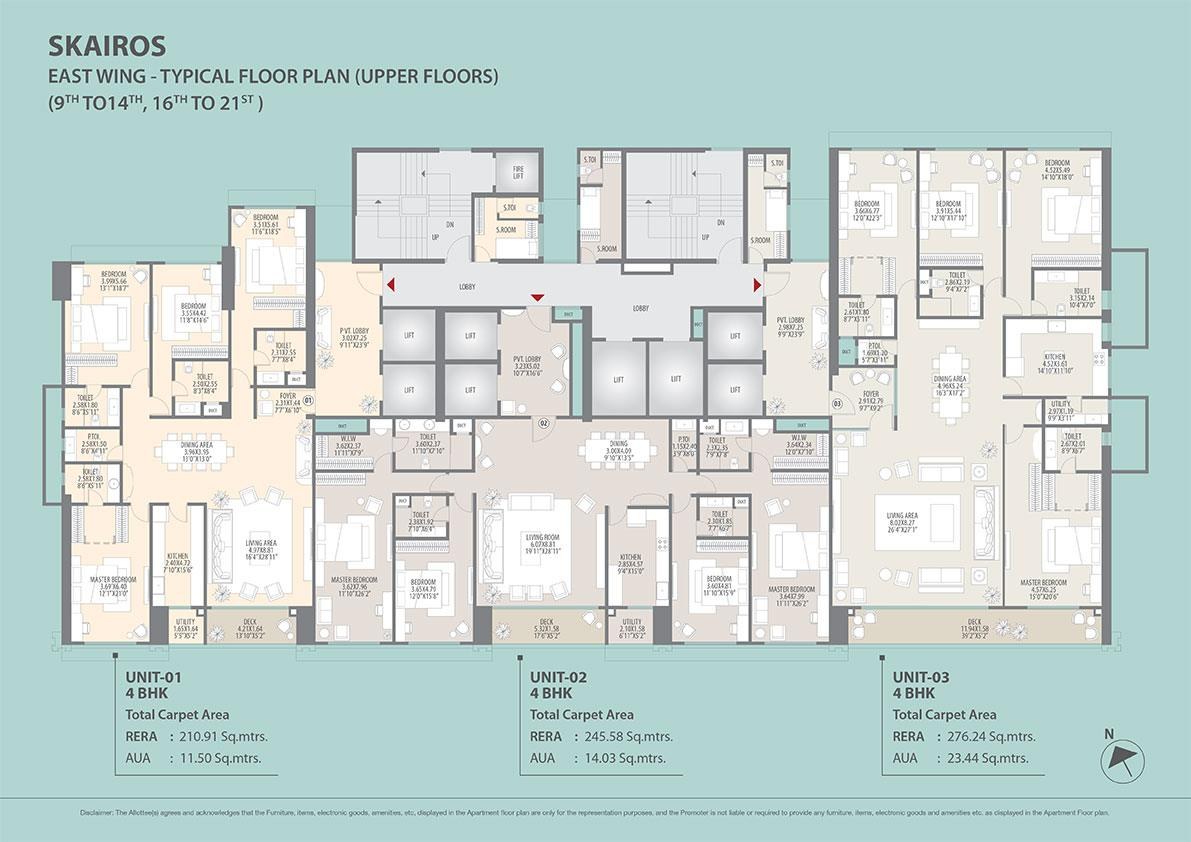 Hubtown 25 West — 4 BHK floor plan, 2217 carpet area