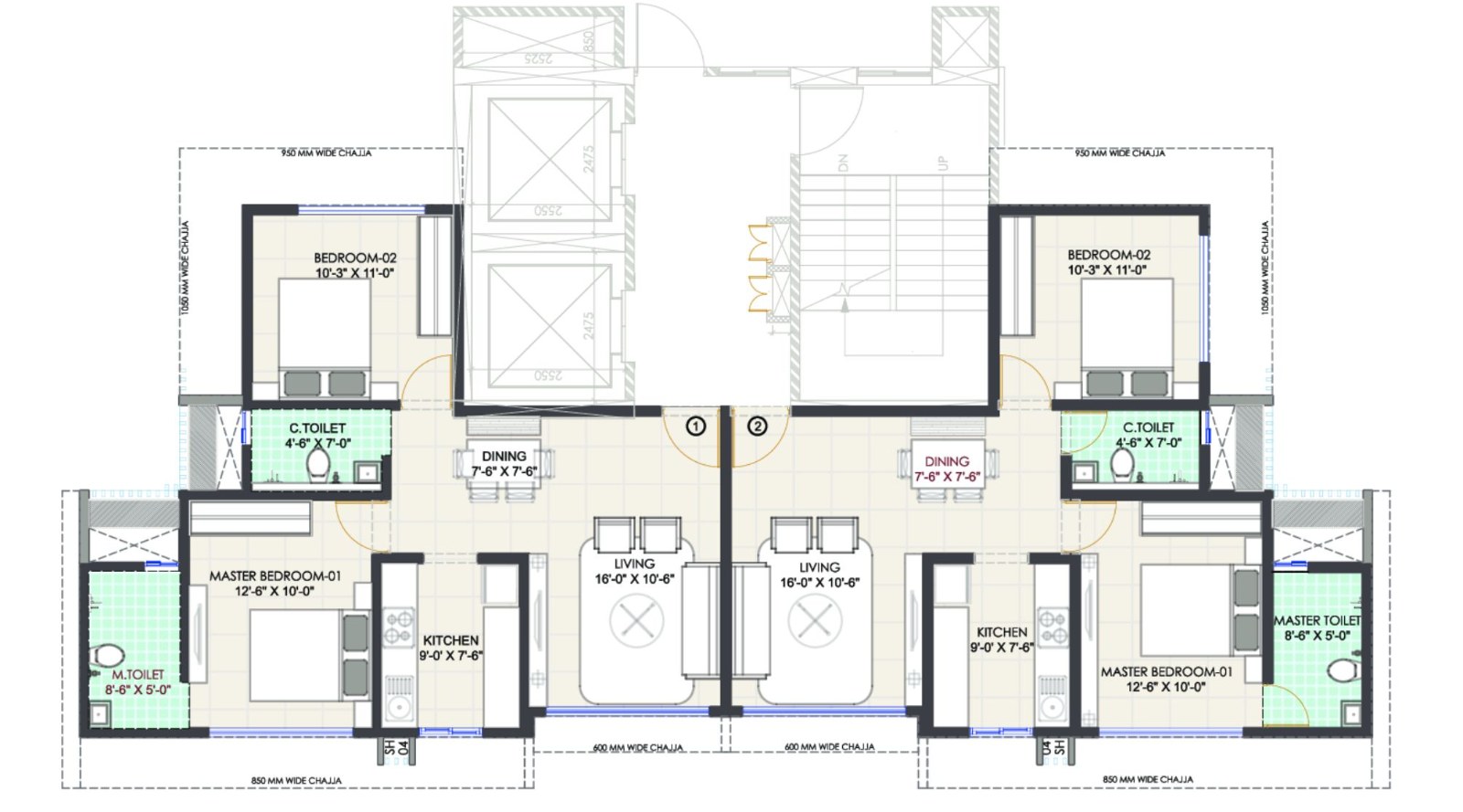 Sosar The Altimus — 3 BHK floor plan, 636 carpet area