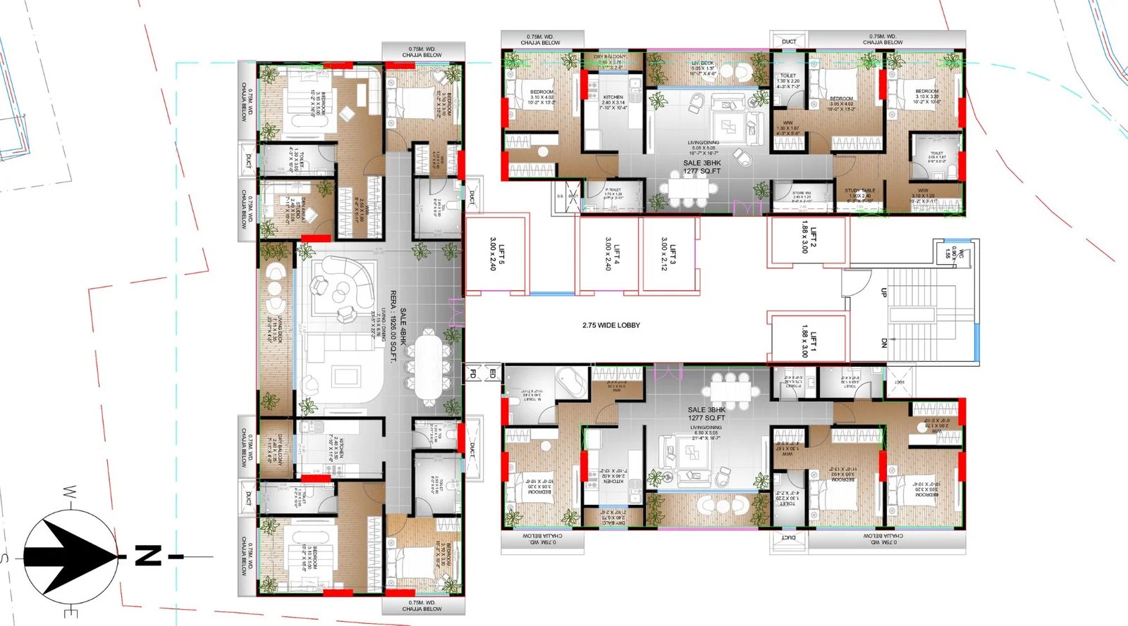 Vaswani Utsahi — 2 BHK floor plan, 754 carpet area